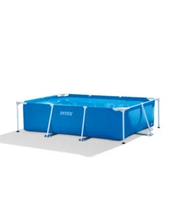 Vendita Finale Piscina fuori terra rettangolare intex "rectangular frame" colore blu, 220x150x60 cm - cod. 28270np