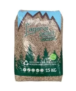 Sacco pellet in legno di abete certificato en plus a1 prodotto in trentino, 15 kg Occasione Imperdibile