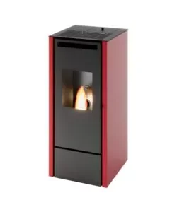 Stufa a pellet punto fuoco "cinzia" rosso 10 kw Promozione