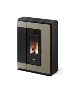 Compra Online Stufa a pellet slim canalizzata ermetica freepoint "arco 9" light bronze 8,5 kw con wi-fi