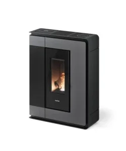 Bestseller Stufa a pellet slim canalizzata ermetica freepoint "arco 9" titanium 8,5 kw con wi-fi