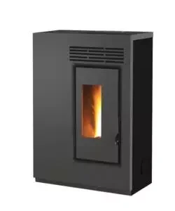 Stufa a pellet slim ventilata caris "fiore" nero 5,0 kw Offerta Del Giorno