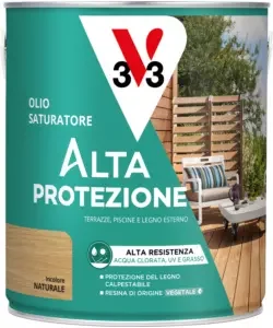 Spedizione Espresso Olio saturatore ad alta protezione per terrazze e legno estero v33 incolore, 2,5 lt