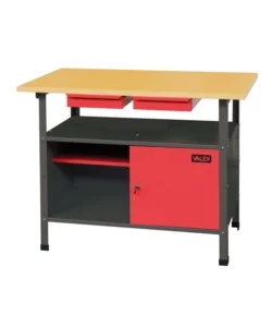 A Buon Prezzo Banco da lavoro valex in legno e acciaio con 2 cassetti e anta richiudibile 120x60x85 cm