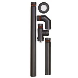 Promo Stagionale Ala Kit installazione stufe a pellet, spessore Ø 80 mm, finitura nero opaco