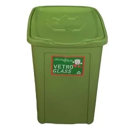 Ultimissimo Modello Contenitore raccolta differenziata, 50 lt, 37x37x53 cm, colore verde