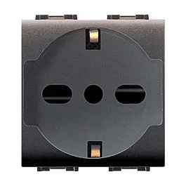 Miglior Prezzo Elettrocanali Presa life unel bipasso, 10/16 ax, 2 moduli, colore nero