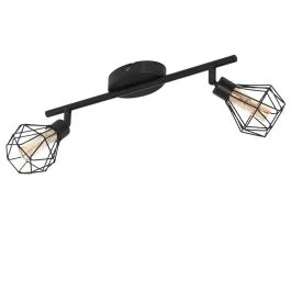 A Buon Prezzo Serie zapata, 2 faretti, attacco g9, struttura in metallo finitura colore nero, diffusore in vetro finitura colore ambra