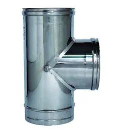 Spedizione Gratuita Raccordo tee 90 per canna fumaria in monoparete in acciaio inox aisi 316l Ø 100 mm