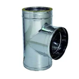 Europrofil Raccordo 90 per canna fumaria, in acciaio inox, Ø 80/130 mm Must-Have