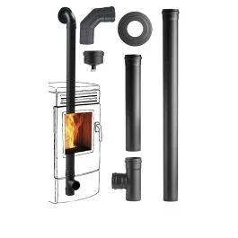 Di Tendenza Europrofil Kit facile per installazione stufa a pellet, Ø 80 mm, colore nero