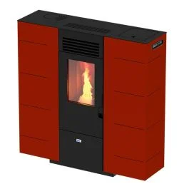 Di Tendenza Bion Stufa a pellet slim estia, potenza 6,5 kw, rendimento 95,93%, 88,5x25xh.89 cm, colore bordeaux
