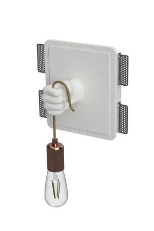 Ultima Occasione Applique in Gesso a Forma di Mano per Lampadina E27 a Parete