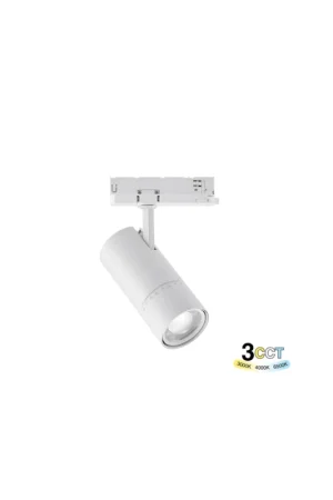 Proiettore LED a Binario Bianco Trifase Zoomabile 3 in 1 CCT 3000-4000-6500K Saldi