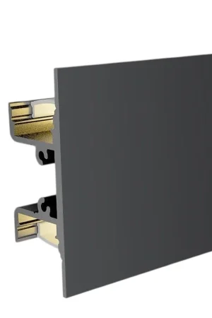 Ultima Occasione Profilo Led In Alluminio 2 Metri Da Parete Nero Per 2 Strisce Led