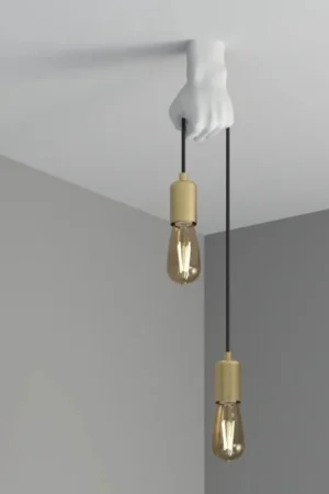 Applique in Gesso a Forma di Mano per Lampadina 2 X E27 a Soffitto Promozione