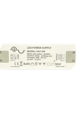 Compra Oggi Stesso Trasformatore Alimentatore Piatto Slim 60W 24V IP20 FAI