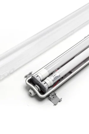 Ultimissimo Modello Plafoniera Stagna 2 X 0,6 Mt Completa di Tubi LED 4000K 2 X 1080LM