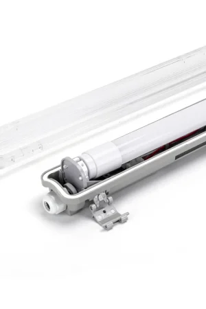 Consegna Rapida Plafoniera Stagna 1 X 1,5 Mt Completa di Tubo LED 6500K 1 X 2640LM