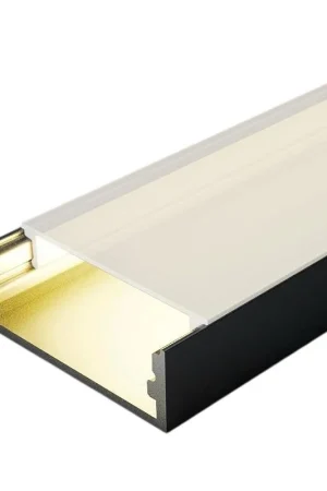 Compra Oggi Stesso Profilo in Alluminio 2 Metri per Doppia Striscia Led Piatto XL Nero