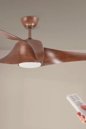 Spedizione Espresso Ventilatore Da Soffitto Led Fanton Legno Regolabile CCT 18W + 40W Motore