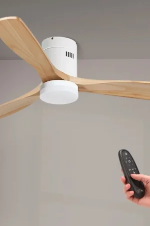 Ventilatore Da Soffitto LED 58W &Oslash;132 Cm Bianco/Faggio CCT 40 + 18W Quantità Limitata