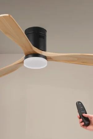 Ventilatore Da Soffitto LED 58W &Oslash;132 Cm Nero/Faggio CCT 40 + 18W Offerta Speciale