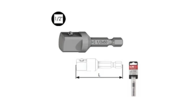 Consegna Rapida ADATTATORE QUADRO A SFERA 1/4" L.50