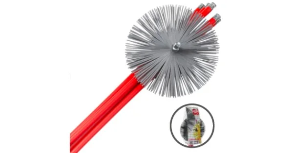 KIT ROSSO SPAZZACAMINO SCOVOLI ACCIAIOART.1878 Spedizione Espresso