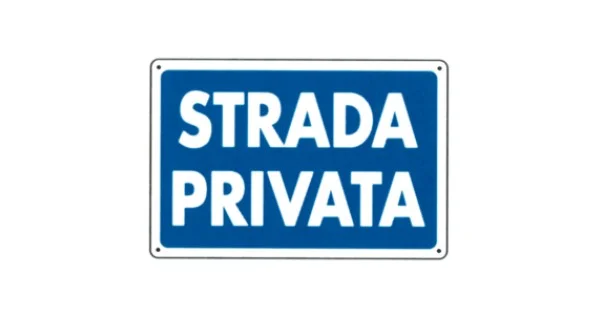 Spedizione Gratuita CARTELLO PLAST. MM.300X200 STRADA PRIVATA