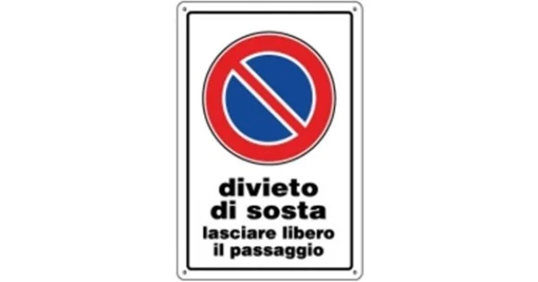 Professionale CARTELLO PLAST. MM.300X200 DIVIETO DI SOSTA LASCIARE LIBERO PASSAGGIO