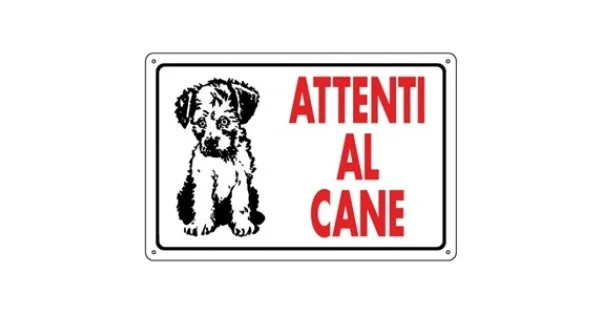 Popolare CARTELLO PLAST. MM.300X200 ATTENTI AL CANE (BARBONCINO)