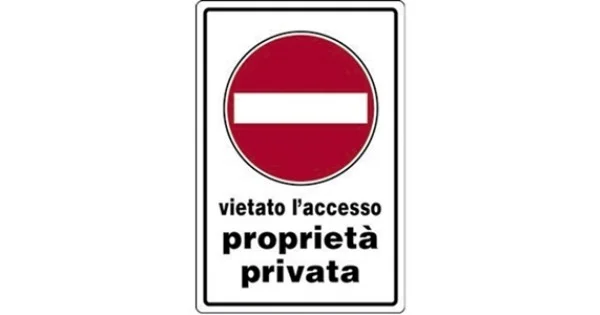 CARTELLO ALL. MM.300X200 VIETATO L'ACCESSO PROPRIETA' PRIVATA Occasione