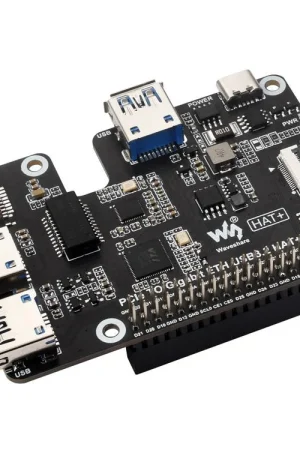 Waveshare HAT PCIe a Ethernet Gigabit e USB 3.2 Gen1 per Raspberry Pi 5, 3x USB 3.2 Gen1, 1x Ethernet Gigabit, senza driver, plug and play, Raspberry Pi 5 PCIe HAT Affare