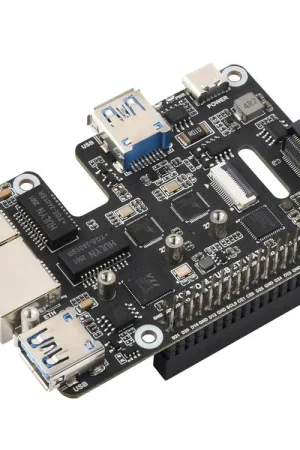 Waveshare Adattatore PCIe a USB 3.2 Gen1 / 2.5G ETH / M.2 NVMe per Raspberry Pi 5, compatibile con il protocollo NVMe per unità a stato solido M.2, espande 2 porte USB 3.2 e 2 porte Ethernet. Spedizione Gratuita