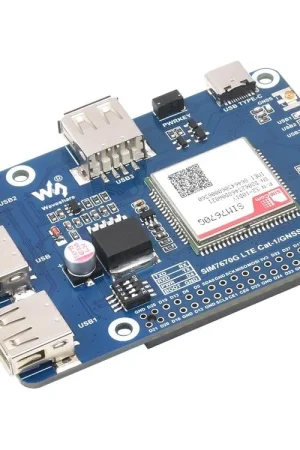 Waveshare HAT Cat-1/GNSS per Raspberry Pi, basato sul modulo SIM7670G, supporto LTE 4G Cat-1 multi-banda globale, posizionamento GNSS, 3 porte USB 2.0 estese. Prezzo Basso