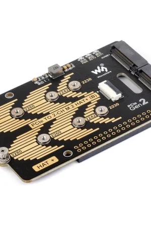 Waveshare Adattatore PCIe a 2 canali M.2 di Tipo B per Raspberry Pi 5, compatibile con SSD M.2 NVMe di dimensioni 2280 / 2260 / 2242 / 2230, Raspberry Pi 5 NVMe HAT Più Venduto