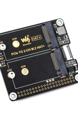 Waveshare Adattatore PCIe a 2 canali M.2 per Raspberry Pi 5, compatibile con SSD NVMe di dimensioni 2230/2242, Raspberry Pi 5 HAT M.2. Più Venduto