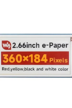 Waveshare Modulo e-Paper da 2,66 pollici (G), 360x184, Rosso/Giallo/Nero/Bianco, Interfaccia SPI Economico