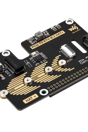 Waveshare Adattatore PCIe a ETH e M.2 per Raspberry Pi 5, compatibile con SSD NVMe M.2 delle dimensioni 2280 / 2260 / 2242 / 2230, velocità di trasferimento dati a 5Gbps, lettura/scrittura ad alta velocità, Raspberry Pi 5 NVMe HAT. Prezzo Conveniente