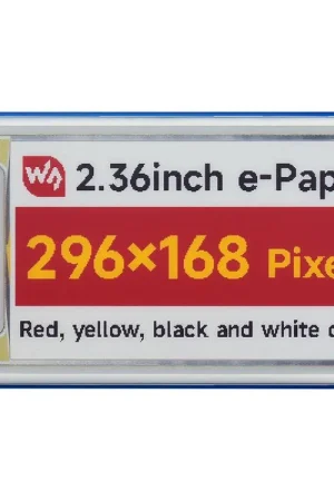 Waveshare Modulo E-Paper da 2,36 pollici (G), 296 × 168, Rosso/Giallo/Nero/Bianco Prezzo Basso