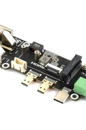 Waveshare Adattatore multifunzionale PCIe a M.2, compatibile con Raspberry Pi 5, due metodi di alimentazione, supporta due uscite 4K. Offerta Speciale