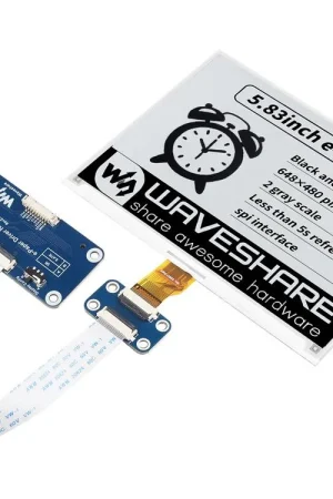 Waveshare Display E-Ink E-Paper da 5,83 pollici per Raspberry Pi, 648×480, Nero / Bianco, SPI. Di Tendenza