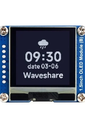 A Buon Prezzo Waveshare Schermo OLED da 1,5 pollici, risoluzione 128×128, comunicazione SPI / I2C, colori del display: bianco e nero.
