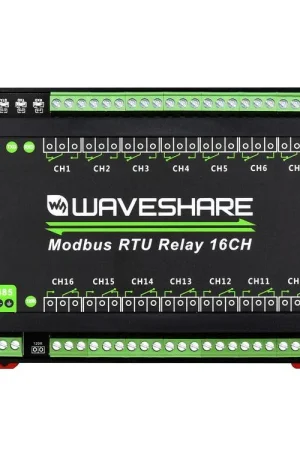 Waveshare Modulo relè Modbus RTU a 16 canali, interfaccia RS485, con circuiti di protezione multipli isolati. Spedizione Gratuita