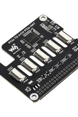 Waveshare Scheda adattatore FFC PCIe a 4 canali per Raspberry Pi 5, espande l'interfaccia PCIe del Pi 5 a connettori FFC PCIe a 4 canali, supporta l'impilamento di più HAT PCIe, HAT PCIe per Raspberry Pi 5. Saldi