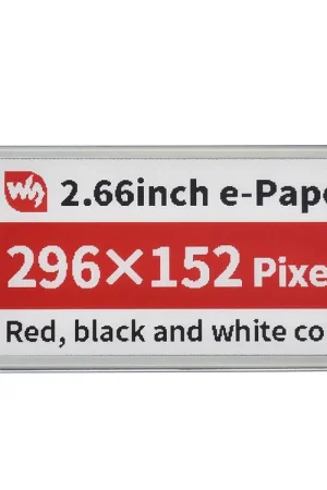 Waveshare Modulo Display E-Paper E-Ink da 2,66 pollici (B) per Raspberry Pi Pico, 296×152, Rosso / Nero / Bianco, SPI Non Perdere