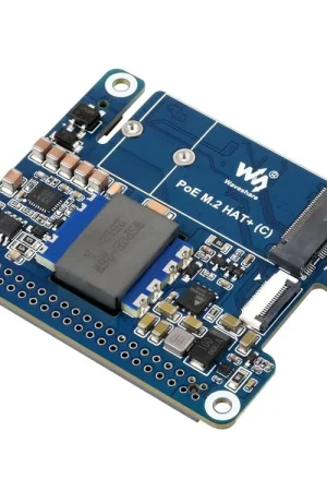 Waveshare Adattatore PCIe a M.2 con funzione PoE (C) per Raspberry Pi 5, supporta il protocollo NVMe per unità a stato solido M.2, lettura/scrittura ad alta velocità. Novità