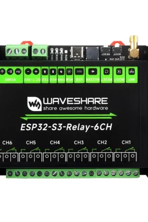 Waveshare Modulo relè WiFi industriale a 6 canali ESP32-S3, supporta il controllo WiFi / Bluetooth / RS485, interfacce RS485 / Pico HAT integrate. Soddisfatti O Rimborsati