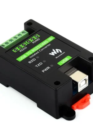 Waveshare Convertitore USB a RS232/485 di grado industriale isolato, con chip originale FT232RNL integrato, protezione multipla, supporto per montaggio a parete e su guida. Spedito Oggi